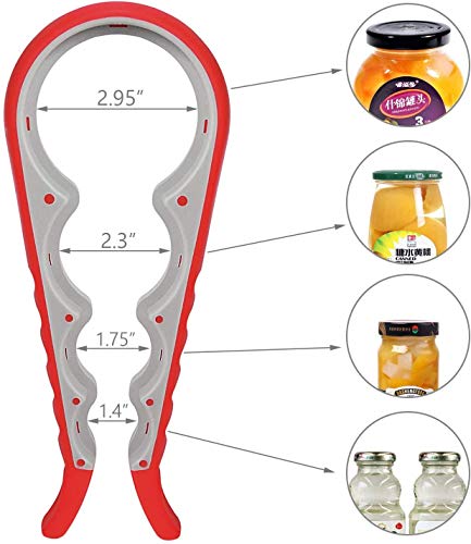 Opaceluuk Kit de abridor de Botellas, 5 en 1 y 4 en 1, multifunción, fácil de Usar para niños, Ancianos y sufridores de Artritis, Ayuda de Agarre de Mano de Silicona