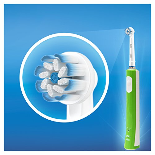 Oral-B Junior Cepillo de Dientes Eléctrico con Mango Recargable, Tecnología Braun y 1 Cabezal de Recambio, Apto para Niños Mayores de 6 años - Verde