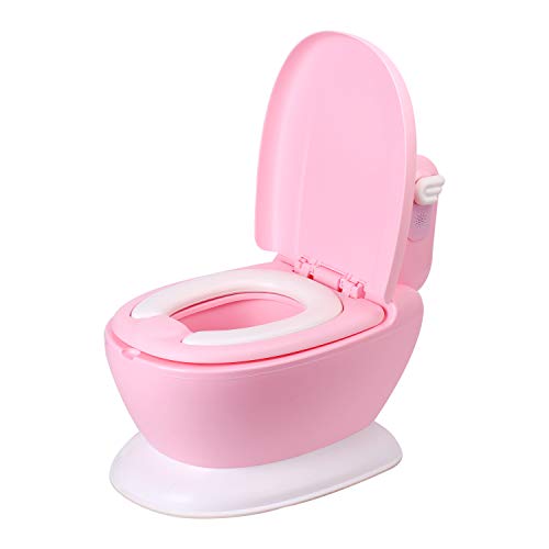 Orinal Infantil WC Portatil Niños: Orinales Bebe Infantiles Inodoro - Asiento Vater Water Urinario Niño Niña - Silla Urinal Bacinilla Infant - Réplica de Retrete Aprendizaje para Bebé con Sonidos Rosa