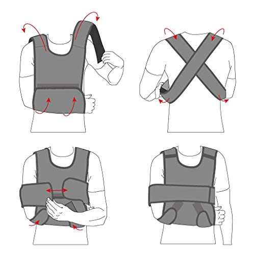 ORTONYX Soporte inmovilizador de hombro con cabestrillo - Soporte ajustable para el codo y el manguito rotador para hombres y mujeres - Se adapta a la mano izquierda y derecha SM