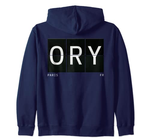 ORY Paris FR Francia Retro World Travel Aeropuerto Código Sudadera con Capucha