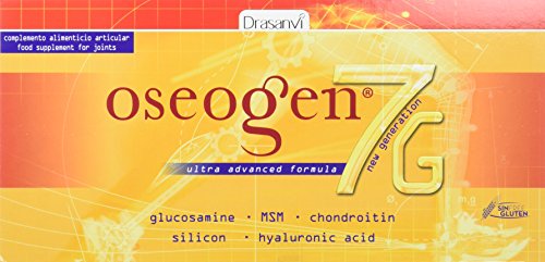 Oseogen 7G 20 viales x 10 ml - Glucosamina, Condroitina, MSM, Ácido Hialurónico y Silicio Drasanvi