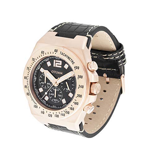 Otumm Athletics Crono Piel Oro Rosa Negro 45mm XAT2MST01 Unisex Athletics Reloj