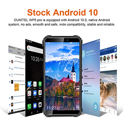 OUKITEL WP5 Pro (2021) Móvil Libre Resistente 8000mAh Batería 4GB + 64GB Telefono Movil Robusto 5.5 Pulgadas Android 10.0 IP68 Movil Antigolpes Indestructible Cámara Triple Smartphone 4LED Naranja