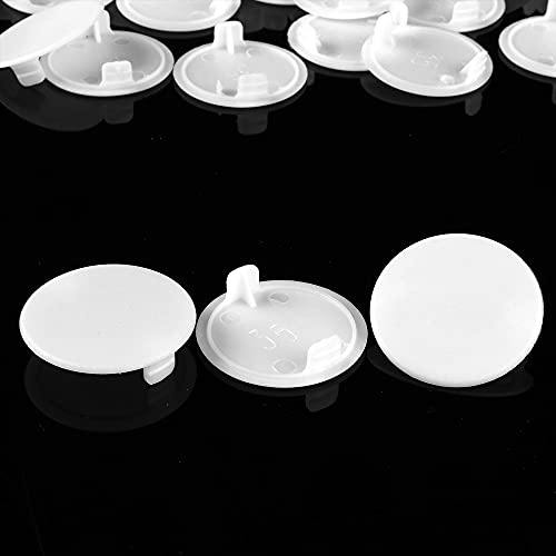 oupados 28 Piezas Tapa Agujeros Mueble Blanco Tapones de Orificios de Bisagra Tapas Redondas para Ocultar Agujeros para Muebles, Armarios, Decoración (35 mm)