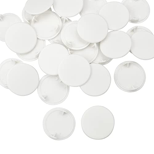 oupados 28 Piezas Tapa Agujeros Mueble Blanco Tapones de Orificios de Bisagra Tapas Redondas para Ocultar Agujeros para Muebles, Armarios, Decoración (35 mm)