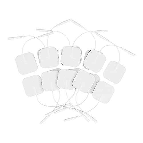 OurLeeme 20pcs electrodos de desfibrilación electrodos TENS Parches 1.6 * 1.6 Pulgadas con conexión de 2 mm para Decenas Digital Terapia Máquina Masaje