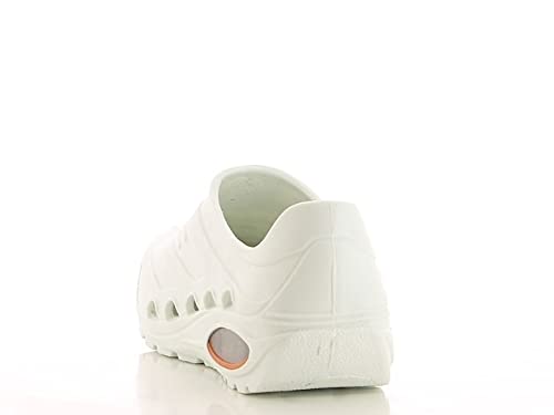 Oxypas OxyvaJ3601wht Oxyva - Zuecos cómodos, sin cordones, con antideslizante SRC, blancos, talla 35/36