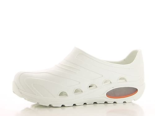 Oxypas OxyvaJ3601wht Oxyva - Zuecos cómodos, sin cordones, con antideslizante SRC, blancos, talla 35/36