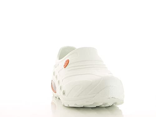 Oxypas OxyvaJ3601wht Oxyva - Zuecos cómodos, sin cordones, con antideslizante SRC, blancos, talla 35/36