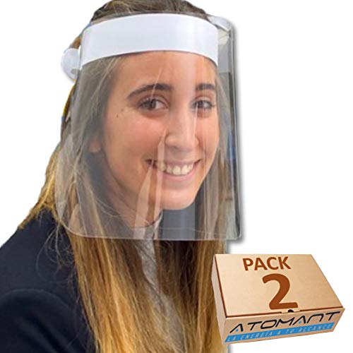 Pack 2X Pantalla Protección Facial. HOMOLOGADA. Permite Bascular hacia Atras. Fabricado en España. Face Shield.