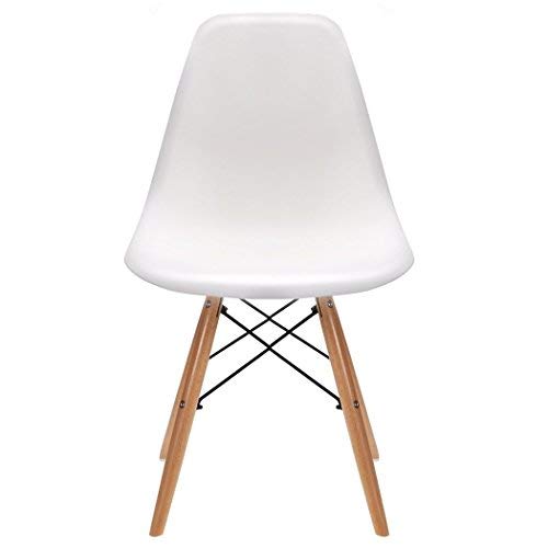 Pack 4/6 sillas de Comedor Silla diseño nórdico Retro Estilo (Blanco 4)