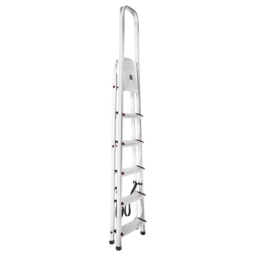 packer PRO Escaleras Plegables Aluminio de Tijera Super Resistente hasta 150Kg, Acero y Aluminio Antideslizantes, Altura de Trabajo hasta 310cm, 6 Peldaños