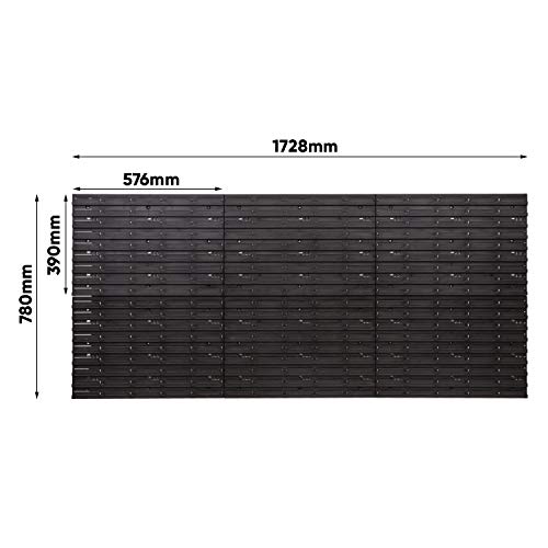 PAFEN Estantería de pared | 1728 x 780 mm | Sistema de almacenamiento con soportes para herramientas y cajas apilables - Placas de pared extra fuertes PAFEN Estante vertedor (rojo/negro)