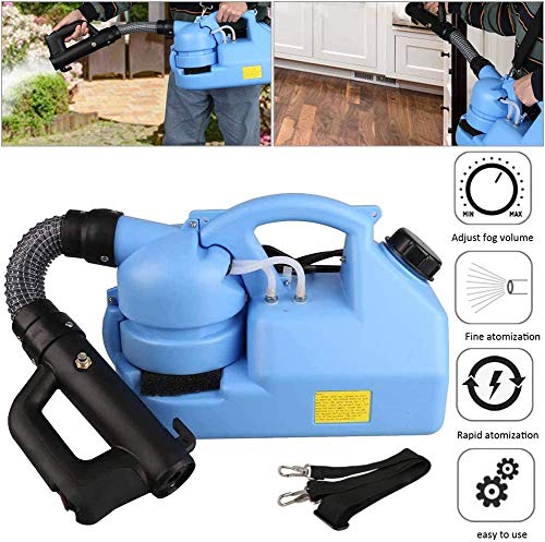 PAKASEPT Electric ULV Fogger Atomizador portátil de Volumen Pulverizador Soplador de Niebla Fina Nebulizador de pesticida 7 L para higiene Interior Exterior, rociadores de riego de riego Industria