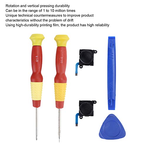 Palanca de la manija 3D, Ajuste del Tapa del Joystick Reemplace el Kit de Piezas reparación con Destornillador basculante Accesorios de Palanca Desmontador Triangular para Controlador de Interruptor