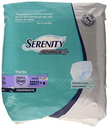 Pañales Serenity Advance Maxi Plus (8 + 1 gota) L 10 unidades x 8 paquetes