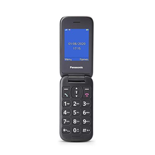 Panasonic KX-TU400EXR - Teléfono Móvil Para Personas Mayores (Botón SOS, Pantalla color TFT 2.4", 450HRS en Reposo, 4HRS de Conversación, Linterna, Cámara, Bluetooth), color Burdeos