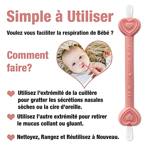 Pandagies Paris- mosca para bebé, limpiador Nasale Cure Nez y orejas, aspirador Nasal– mosca Nez– Sérum Fisiológico, pinzas de limpieza del Nez– Desatascadores de orejas.