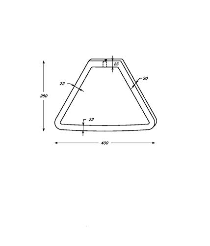 Pantalla de lámpara de plástico blanco con forma de trapecio.