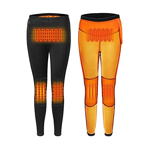 Pantalones Calefactables Eléctricos con 3 Temperaturas Ajustables Carga USB, Pantalones Térmicos Calefactables para Hombre y Mujer para Exteriores Senderismo Motocicleta Camping (Pilas no Incluidas)