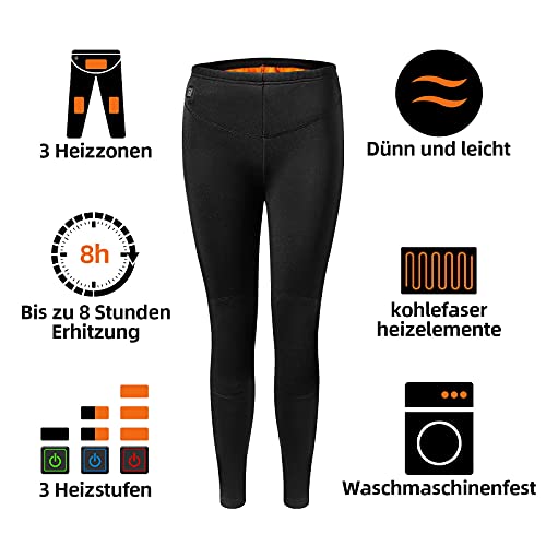 Pantalones Calefactables Eléctricos con 3 Temperaturas Ajustables Carga USB, Pantalones Térmicos Calefactables para Hombre y Mujer para Exteriores Senderismo Motocicleta Camping (Pilas no Incluidas)