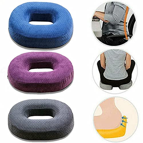 PANTAO COCICEX Memoria de Alivio del Dolor Espuma Comodidad Confort Donut Ring Silla Asiento Almohada de cojín for Mujer Embarazada Personas Sedentarias Oficina de Viaje (Color : Gray)