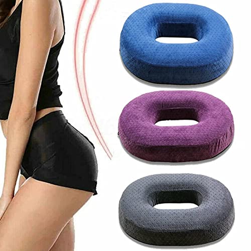 PANTAO COCICEX Memoria de Alivio del Dolor Espuma Comodidad Confort Donut Ring Silla Asiento Almohada de cojín for Mujer Embarazada Personas Sedentarias Oficina de Viaje (Color : Gray)