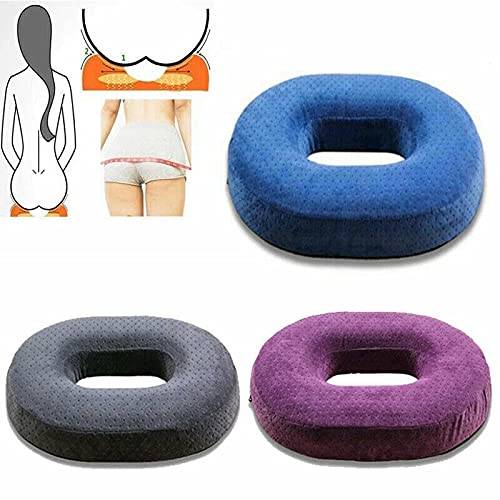 PANTAO COCICEX Memoria de Alivio del Dolor Espuma Comodidad Confort Donut Ring Silla Asiento Almohada de cojín for Mujer Embarazada Personas Sedentarias Oficina de Viaje (Color : Gray)