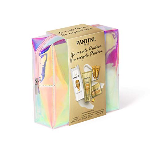 Pantene Repara y Protege - Champú 250 ml + Acondicionador Diario 200 ml + Mascarilla 300 ml + Ampollas 2x 15 ml, Neceser y 1 Ampolla de Regalo