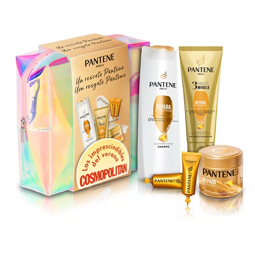 Pantene Repara y Protege - Champú 250 ml + Acondicionador Diario 200 ml + Mascarilla 300 ml + Ampollas 2x 15 ml, Neceser y 1 Ampolla de Regalo