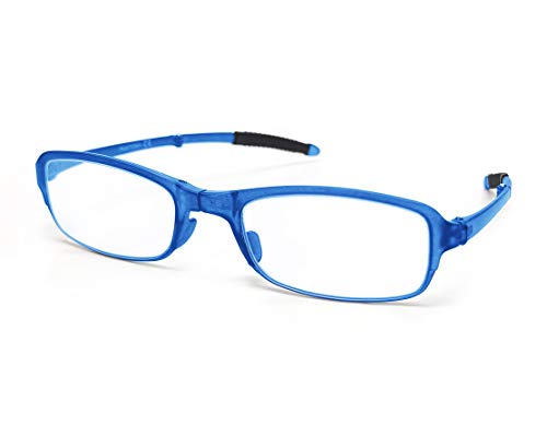 PANTONA –Gafas de Lectura Plegable Montura Ligera,Gafas Presbicia Vista Cansada Flexible con Mini Estuche Bolsillo Portátil ,Azul+2.00