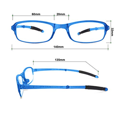 PANTONA –Gafas de Lectura Plegable Montura Ligera,Gafas Presbicia Vista Cansada Flexible con Mini Estuche Bolsillo Portátil ,Azul+2.00