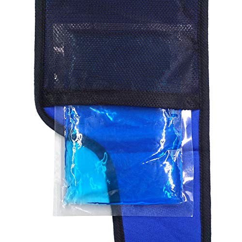 Paquete de frío de gel de hielo para rodilla para rodilla reutilizable con correa - Perfecto para cirugía de reemplazo, hinchazón, alivio del dolor articular, artritis y más - 8"x 5,5"