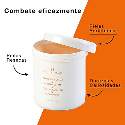 Parafina para manos y pies en crema 750 g. Sudación en frío para tratamiento de parafina de manos y pies. Aplicación a temperatura ambiente, ideal pieles sensibles al calor - Beauty Image