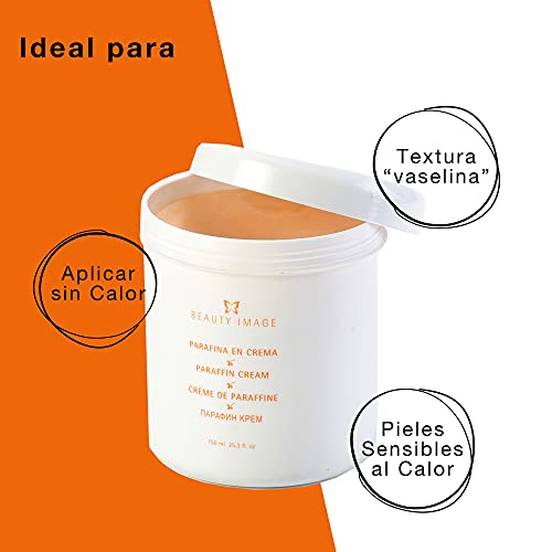 Parafina para manos y pies en crema 750 g. Sudación en frío para tratamiento de parafina de manos y pies. Aplicación a temperatura ambiente, ideal pieles sensibles al calor - Beauty Image