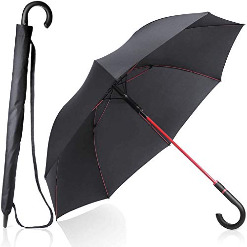 Paraguas a prueba de viento tamaño de viaje paraguas de lluvia unisex Auto abierto ligero impermeable Paraguas grande de palo para hombres y mujeres reforzado marco a prueba de viento a prueba de desl