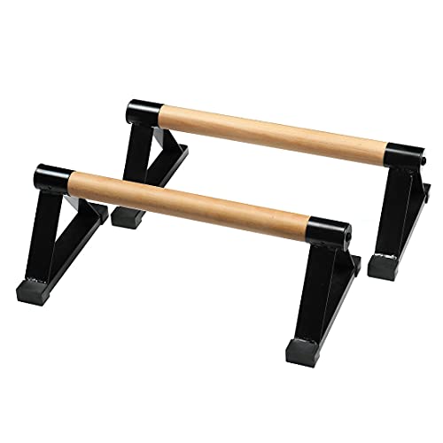 Paralelos de madera, de madera Push-Ups Bar Press-Up Soporte Soporte de Entrenamiento de Músculo de Fitness Calistenia Handstand Equipo de Interior (negro)