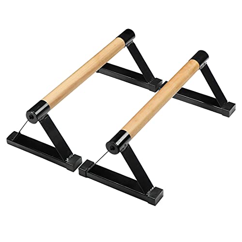 Paralelos de madera, de madera Push-Ups Bar Press-Up Soporte Soporte de Entrenamiento de Músculo de Fitness Calistenia Handstand Equipo de Interior (negro)