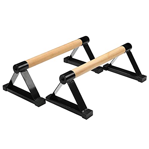 Paralelos de madera, de madera Push-Ups Bar Press-Up Soporte Soporte de Entrenamiento de Músculo de Fitness Calistenia Handstand Equipo de Interior (negro)