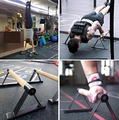 Paralelos de madera, de madera Push-Ups Bar Press-Up Soporte Soporte de Entrenamiento de Músculo de Fitness Calistenia Handstand Equipo de Interior (negro)