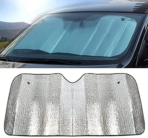 Parasol Coche Delantero Plegable Protector Solar de Luna Delantera Parasol Coche para Luna Delantera Universal con 2 Ventosas 2 Correas (130X60)