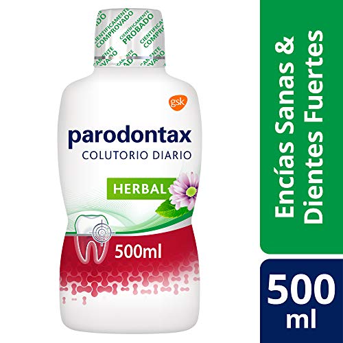 Parodontax, Enjuague Bucal para el Sangrado de Encías, Uso Diario, Favorece la Higiene Bucal, Encías Sanas y Aliento Fresco, sin Alcohol, Herbal, 500 ml