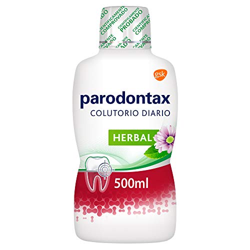 Parodontax, Enjuague Bucal para el Sangrado de Encías, Uso Diario, Favorece la Higiene Bucal, Encías Sanas y Aliento Fresco, sin Alcohol, Herbal, 500 ml