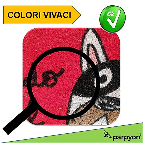 parpyon® Vulcano - Felpudo para entrada de casa, 40 x 70 cm, antideslizante, para interior de exterior, alfombras modernas de coco (Umore es)