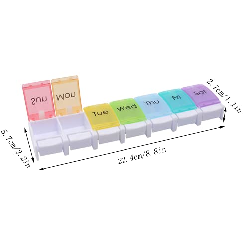 Pastillero Semanal, 7 Dias Pastillero de Viaje, Pastillero Semanal de Diarias, Organizador de Medicamento por, Compartimentos Grandes de Memória Pill Organizer, Apto para Personas Mayore Viaje