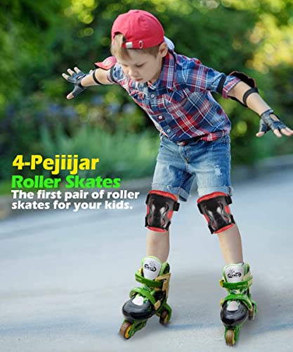 Patines Niña 4 Ruedas Ajustables con Luz LED Patines Niño Apto para Principiantes Patines 4 Ruedas Niña Puede Ser Usado en Interiores y Exteriores Patines 4 Ruedas(Camuflaje S)