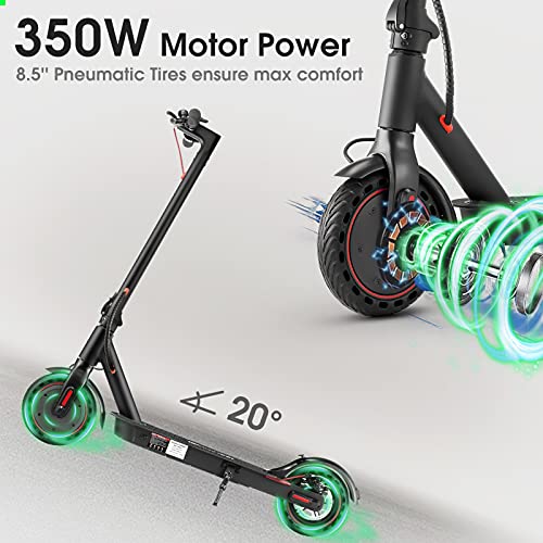 Patinete Electrico isinwheel i9 - Control App, Largo Alcance 25 km Patinete Eléctrico Adultos, Velocidad Máx hasta 30 km/h, Neumáticos Sólidos 8,5 Pulgadas Patinetes Eléctricos Plegables 350W Motor