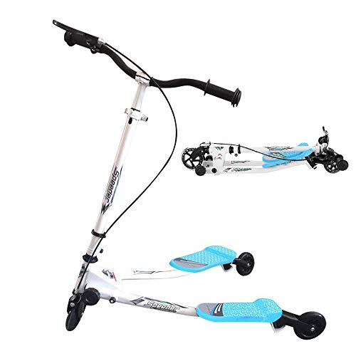 Patinete Scooter de 3 Ruedas Swing Scooter Plegable Altura Ajustable, para Niños de 5 +/Adolescentes