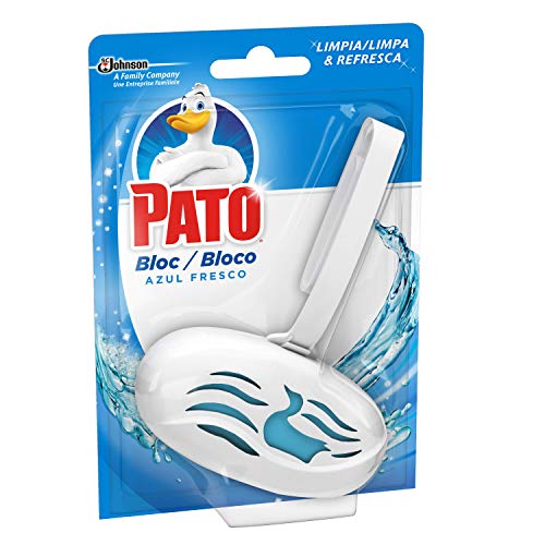 PATO Bloc Limpiador y Ambientador Para Inodoro, Colgador + Recambio, Azul Fresco, Pack de 6 Unidades